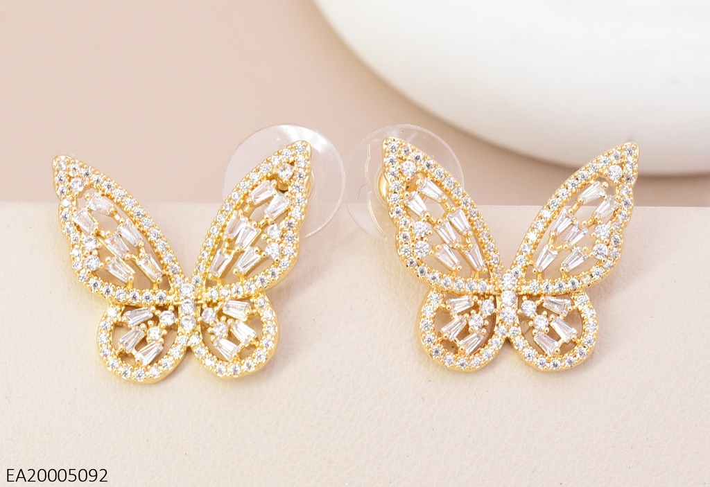 ARETES DOR MARIPOSA ZIRC. EE4384-6