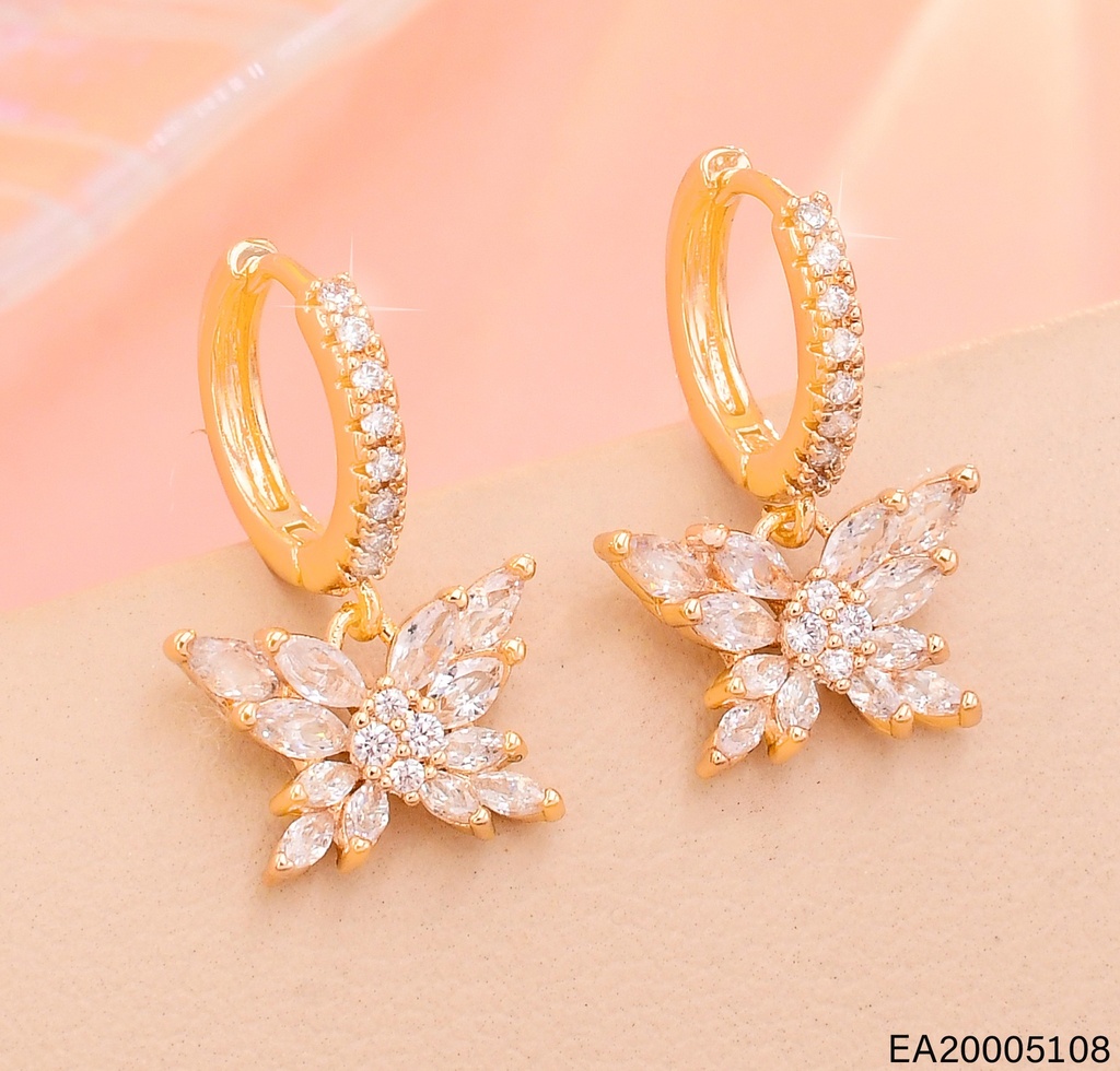 ARETES HUGGIES MARIPOSA ZIRC.COLGANTE EE4412-6
