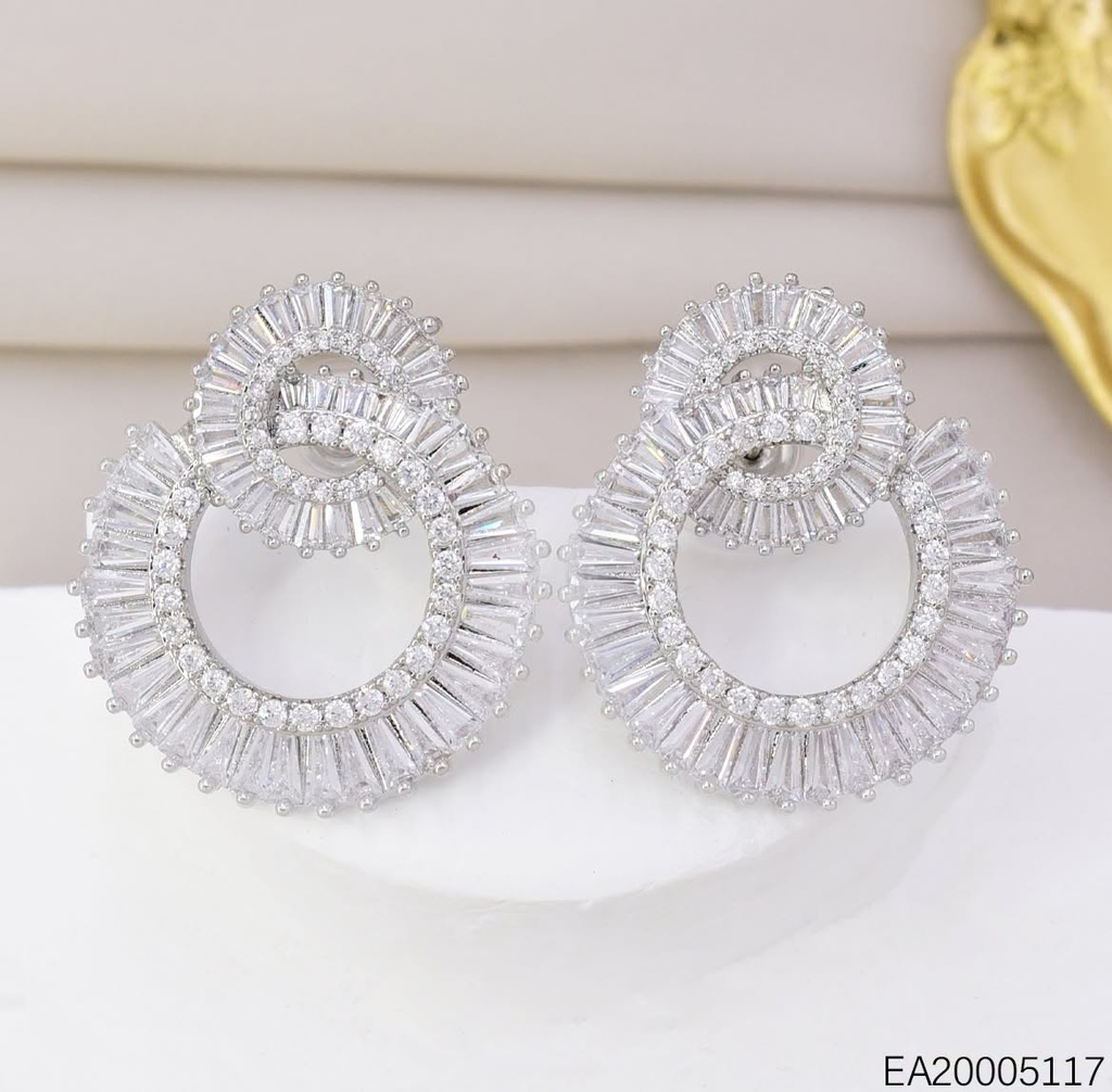 ARETES PLAT.CIRCULOS ENLAZADOS ZIRCONIAS EE4455-6