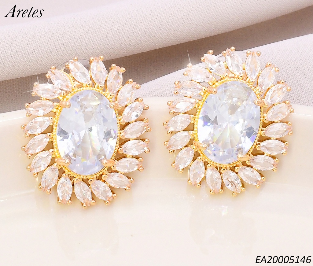 ARETES OV ZIRC.GR.BORDE PETALOS EE4542-6
