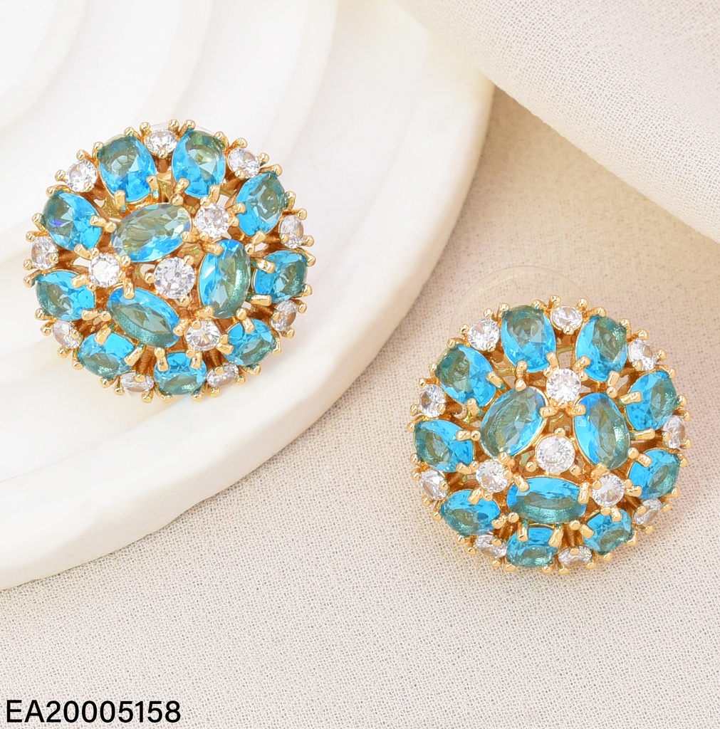 ARETES DOR RD ZIRC. CELESTE/CRISTAL EE4554-6