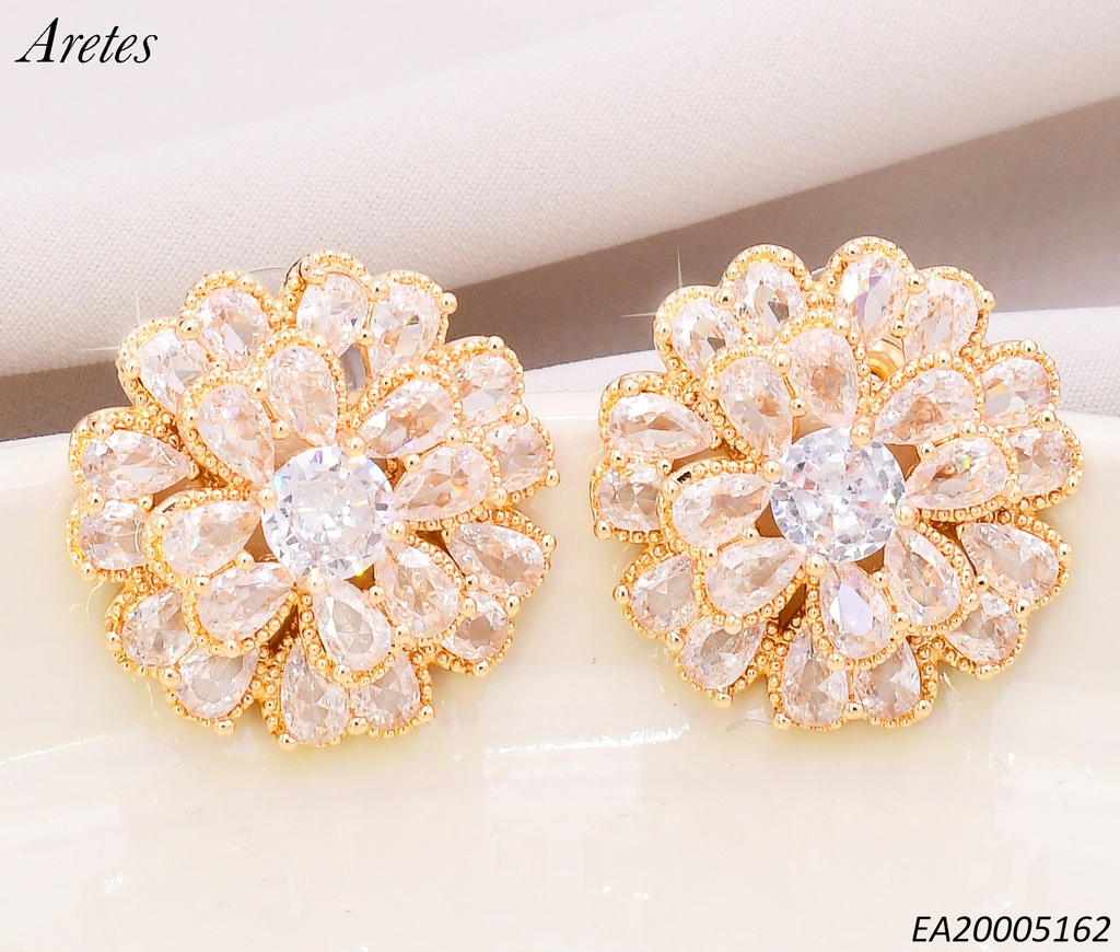 ARETES FLOR RD. PETALOS ZIRCONIAS EE4558-6