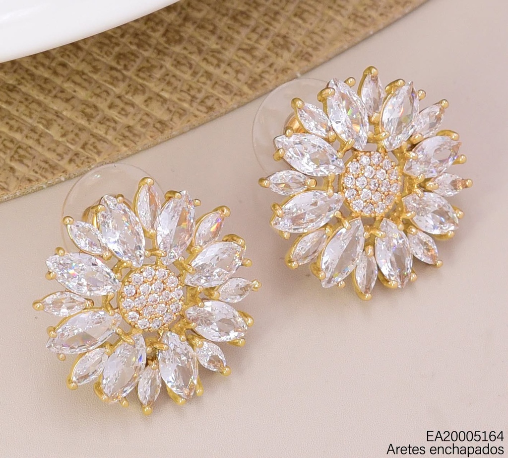 ARETES FLOR EXTENDIDA ZIRCONIAS EE4564-6
