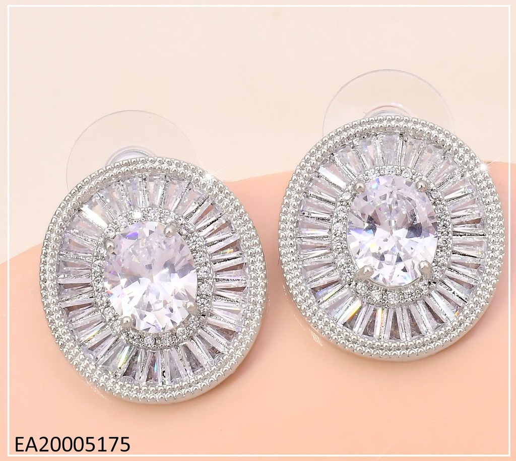 ARETES PLATE RD ZIRCONIA CRISTAL EE4581-6