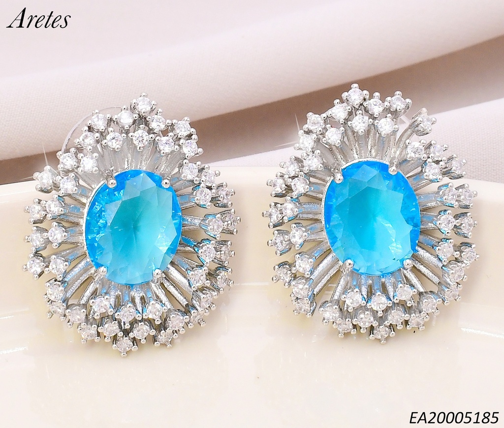 ARETES PLAT.OV CELESTE ENTRE LINEAS C/ZIRC. EE4629-6