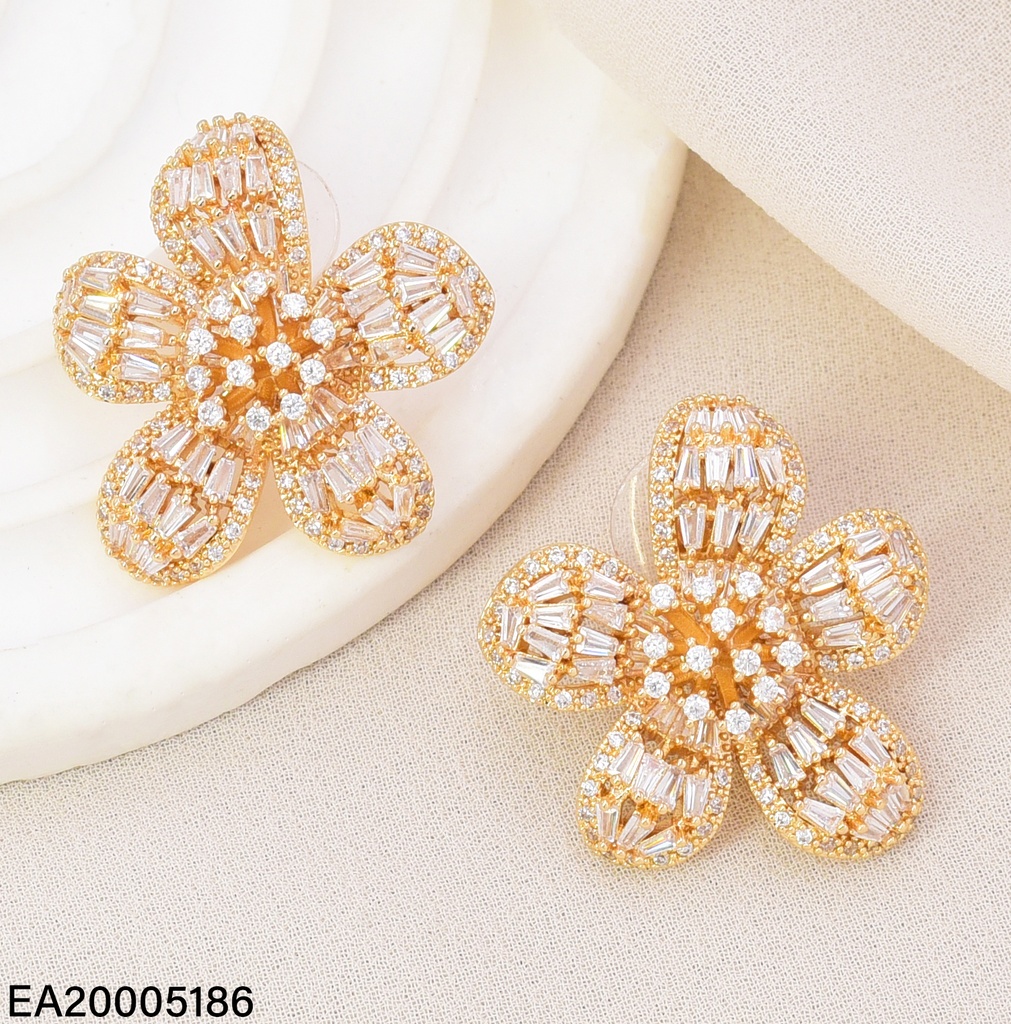 ARETES DOR FLOR ZIRC RECT. EE4634-6