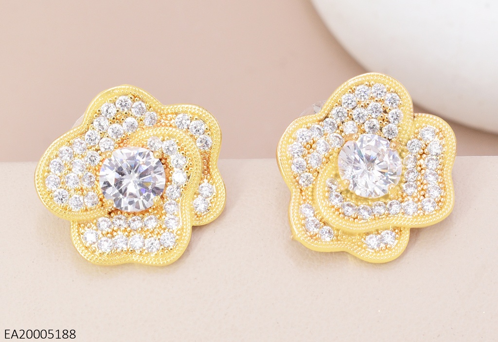 ARETES DOR FLOR ZIRC CRISTAL EE4638-6