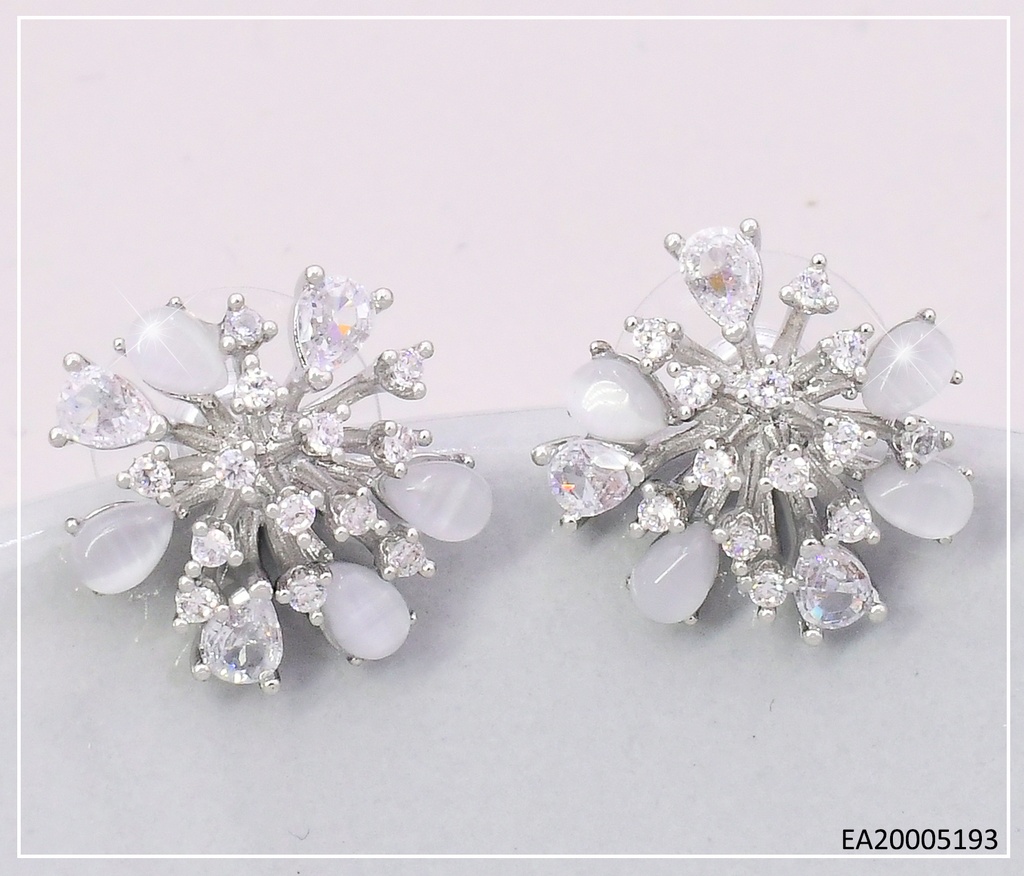 ARETES PLAT RACIMO ZIRC./PIEDRAS EE4643-6