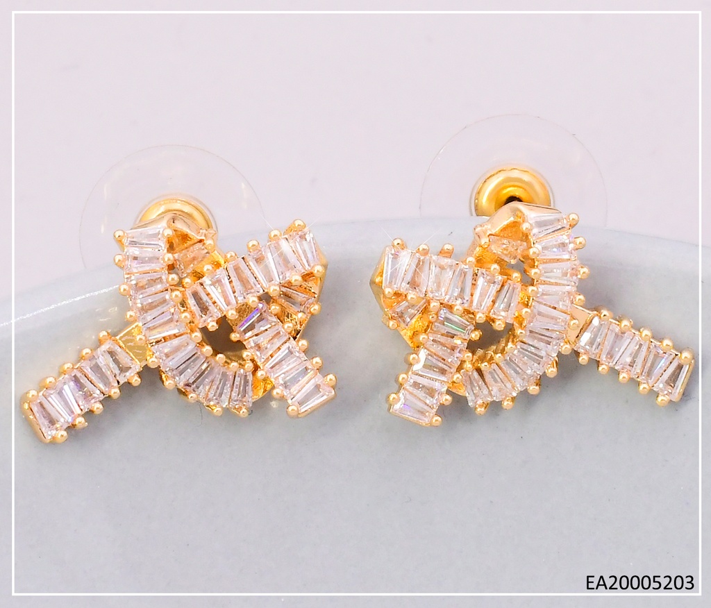 ARETES DOR NUDO ZIRC. RECT. EE4664-6