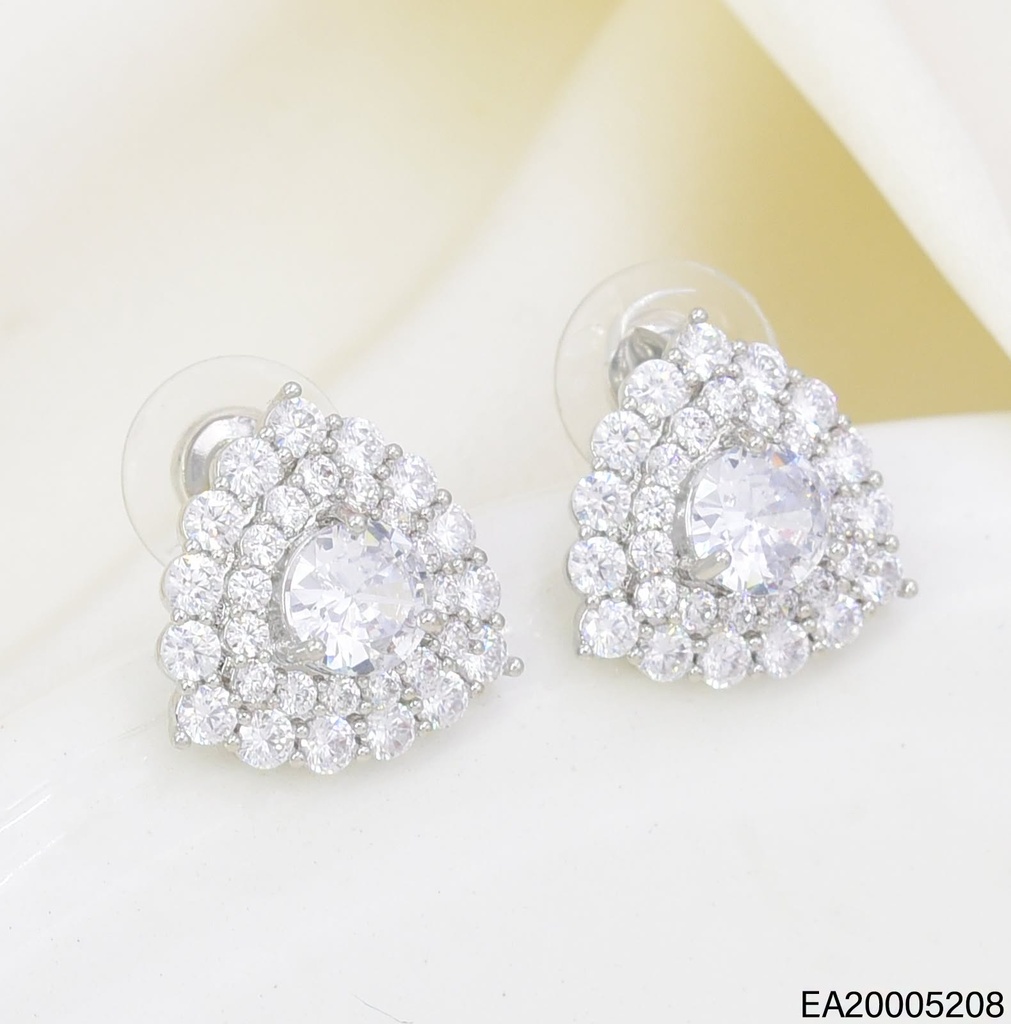 ARETES TRINAGULO ZIRC. RD. PLAT. EE4669-6