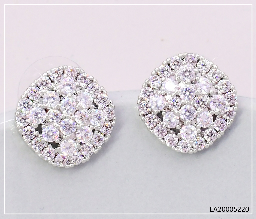 ARETES PLAT ROMBO ZIRC. CRISTAL EE4685-6