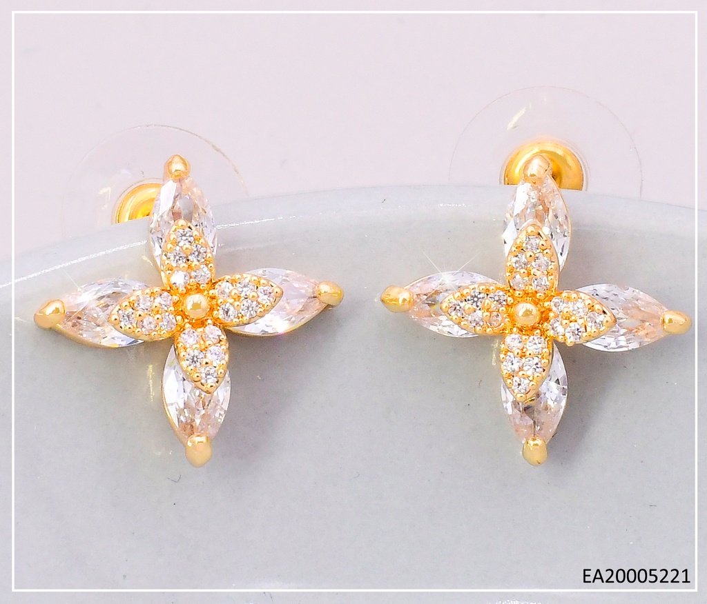 ARETES DOR FLOR ZIRC. EE4686-6