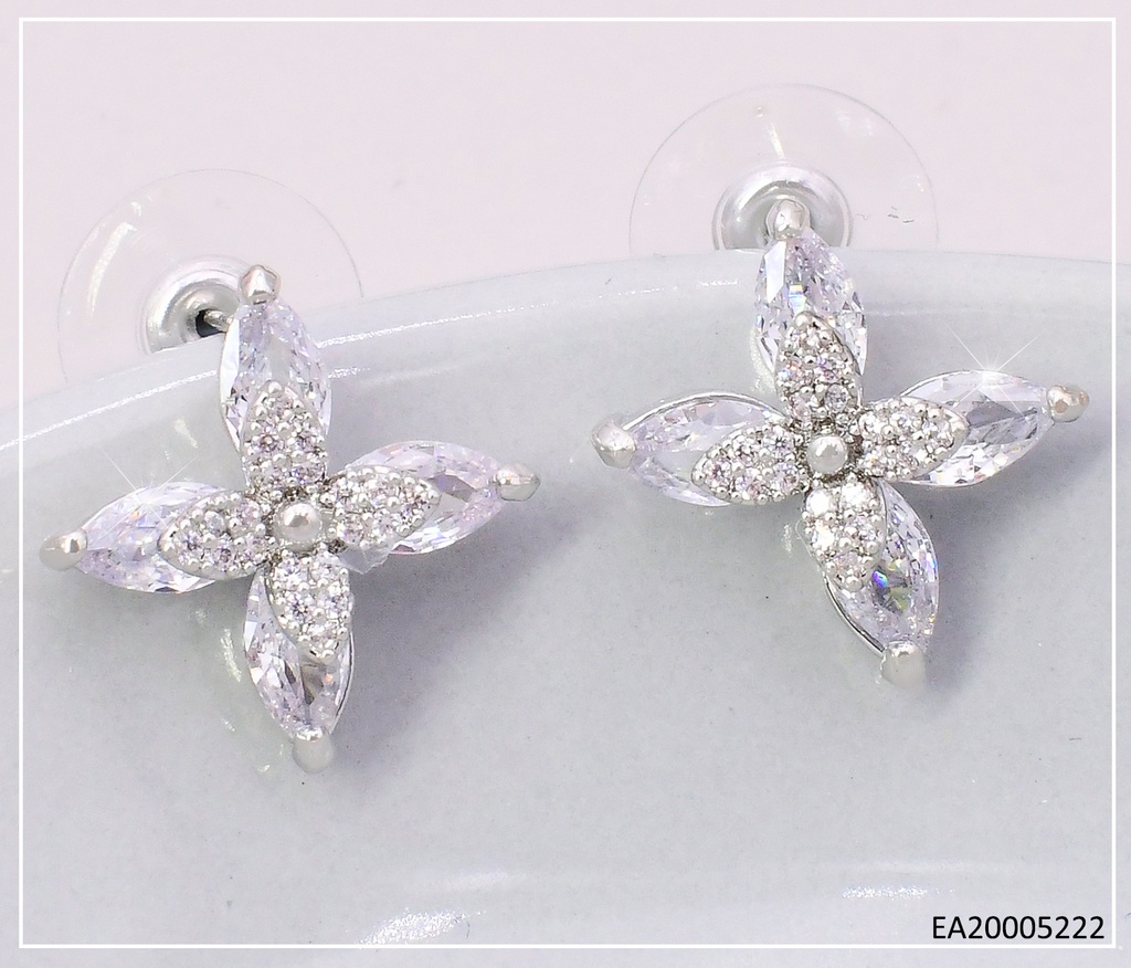 ARETES PLAT FLOR ZIRC. EE4687-6