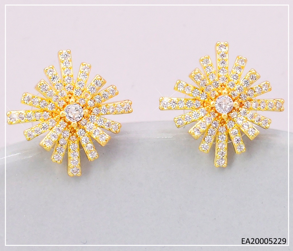ARETES DOR FLOR ZIRC. CRISTAL EE4698-6