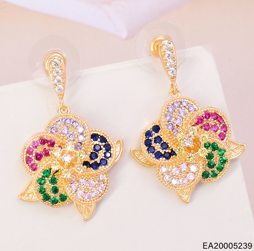 ARETES DOR FLOR 5 PETALOS EE4736-6