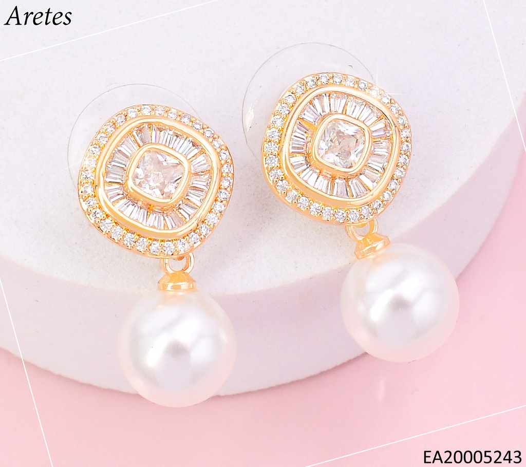 ARETES ROMBO ZIRC.C/PERLA COLGANTE EE4740-6