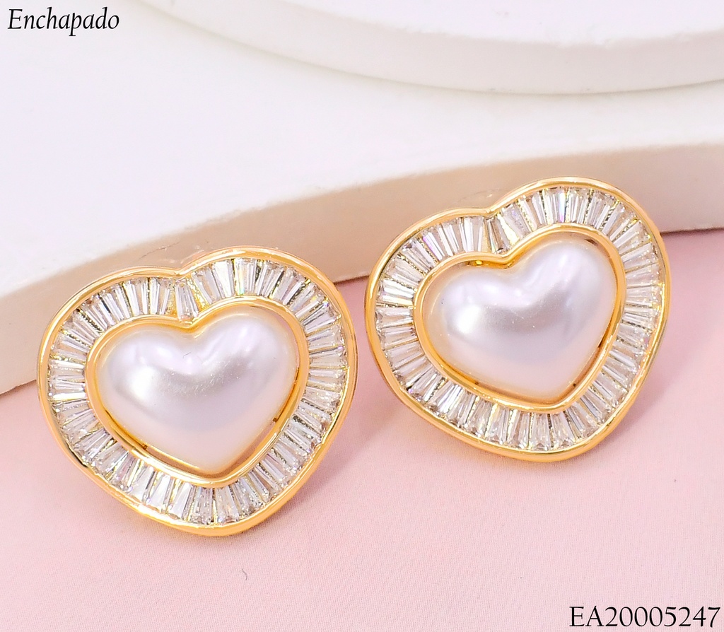ARETES CORAZON PERLA ZIRC.RECTANG.EE4746-6