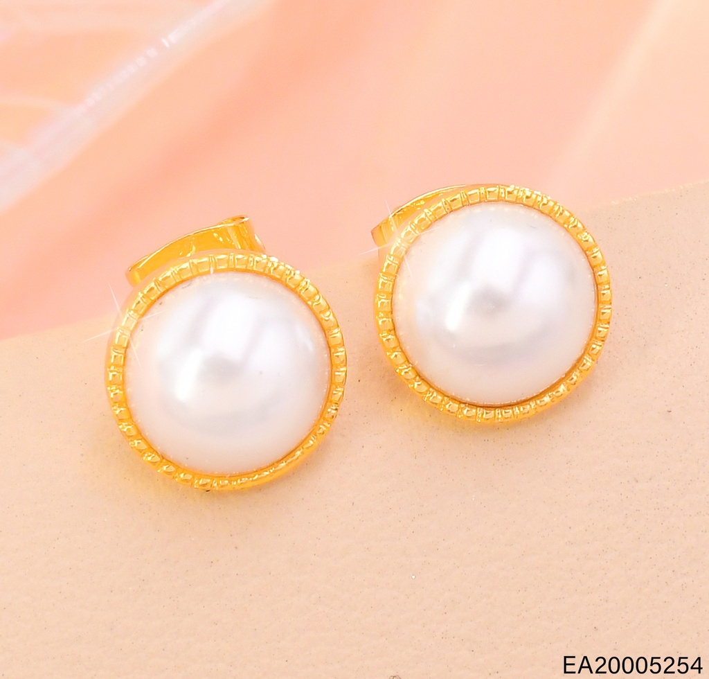 ARETES MEDIA PERLA BORDE PUNTEADO EE4759-9