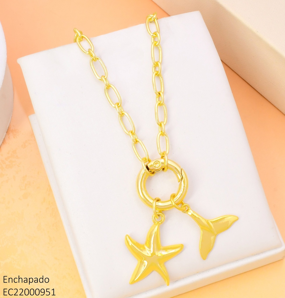CADENA DORADA COLA DE SIRENA / ESTRELLA CE386-9