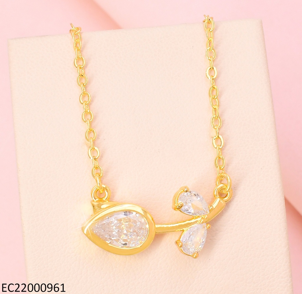 CADENA DORADA TULIPAN ZIRC. CRISTAL HORIZ. CE426-9