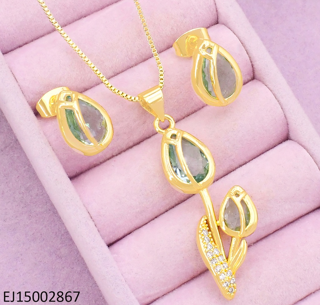 SET DORADO TULIPAN ZIRC CELESTE SE1158-9 (TLP)