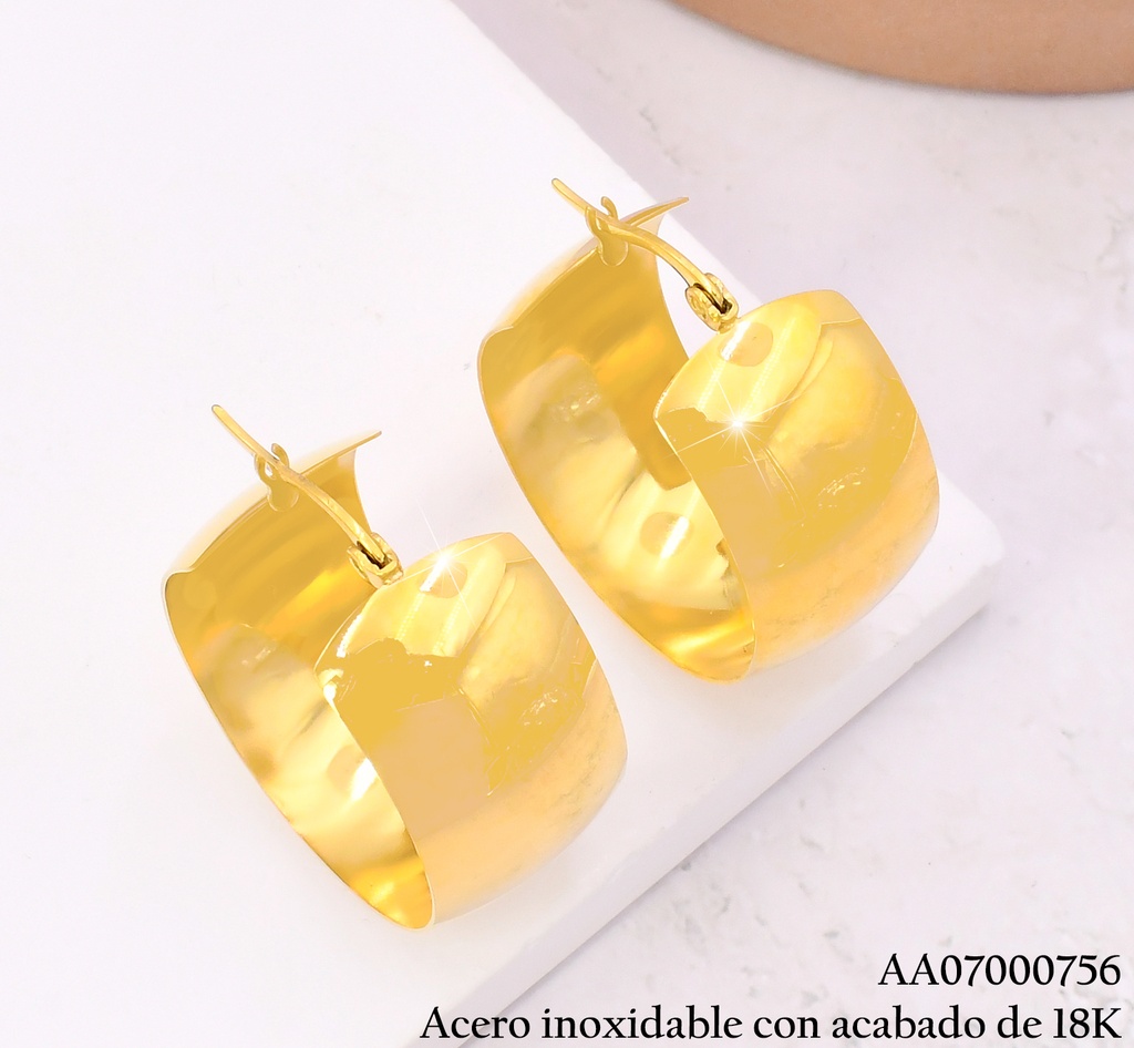 ARGOLLA ACERO INOX. ACABADO 18K. ANCHA 22MM P25070187001