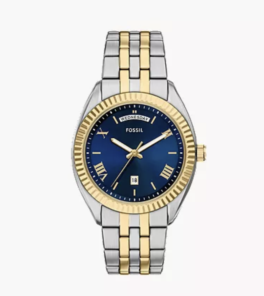 RELOJ FOSSIL ANALOGO CAMBELLL FS6141 METAL BICOLOR
