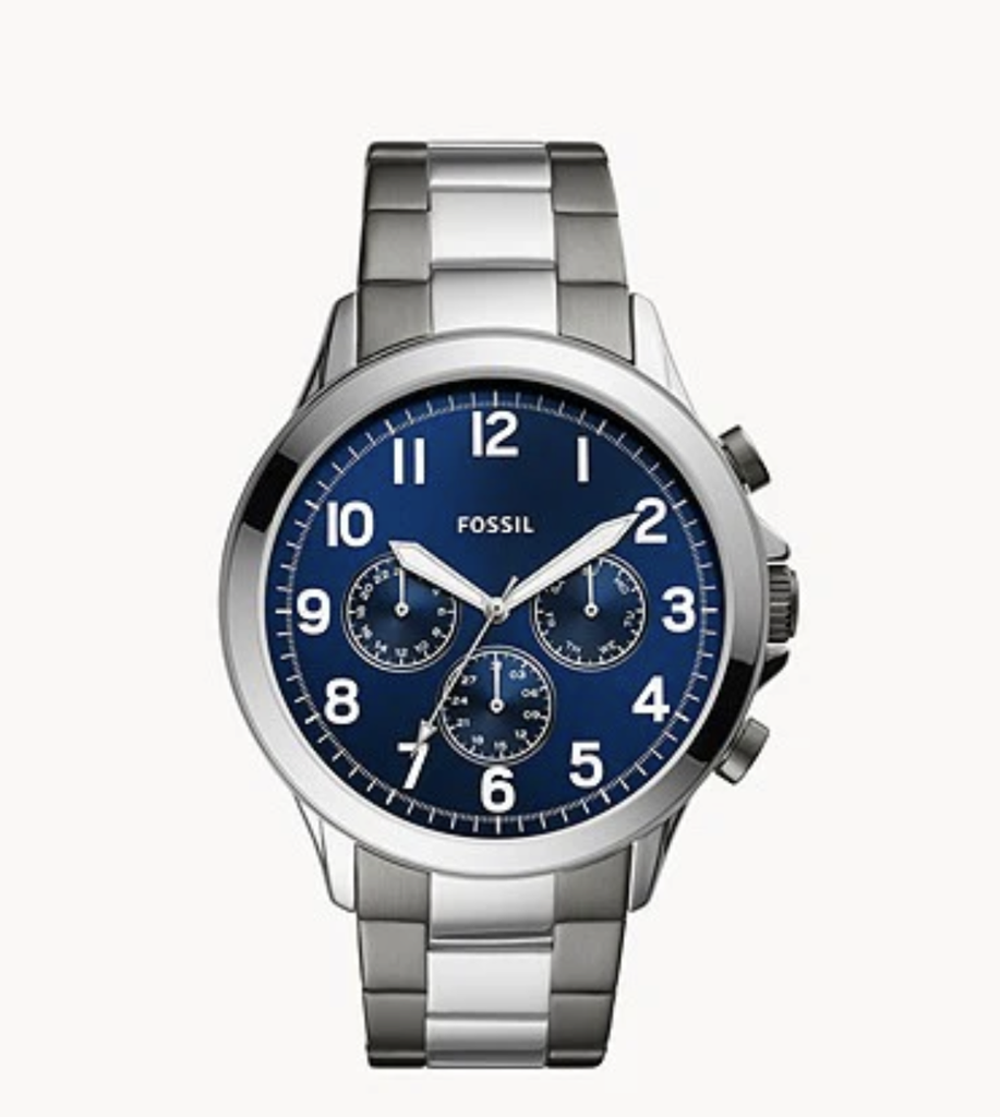 RELOJ FOSSIL ANALOGO BLUE FS6127 METAL PLAT.