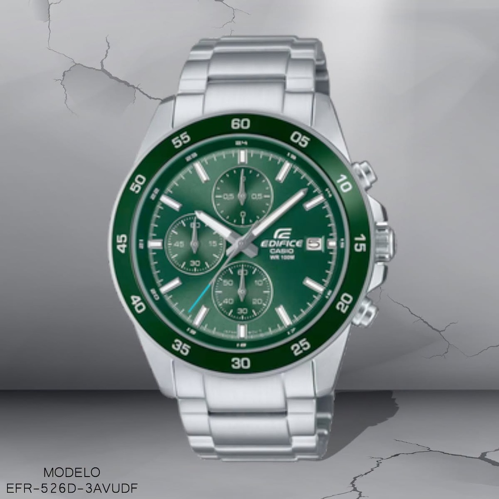 RELOJ CASIO EDIFICE ANALOGO CAB. EFR-526D-3AVUDF (5345) METAL PLAT.