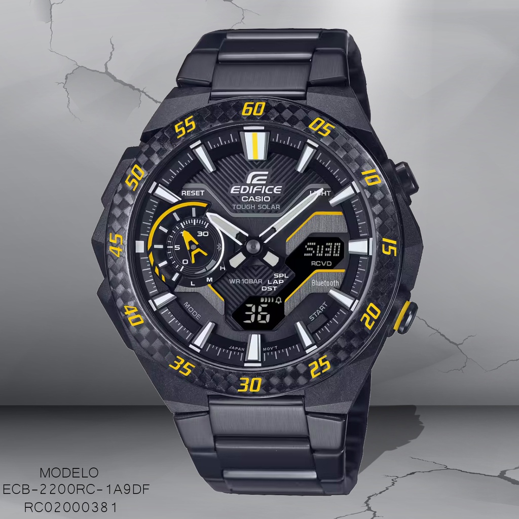 RELOJ CASIO EDIFICE ANA/DIG ECB-2200RC-1A9DF METAL NEGRO