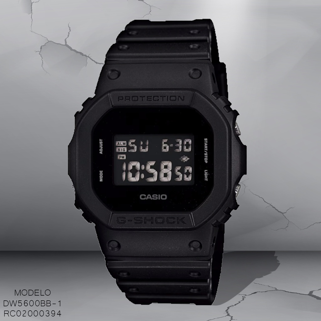 RELOJ CASIO G-SHOCK DIGITAL DW5600BB-1 SILICON NEGRO