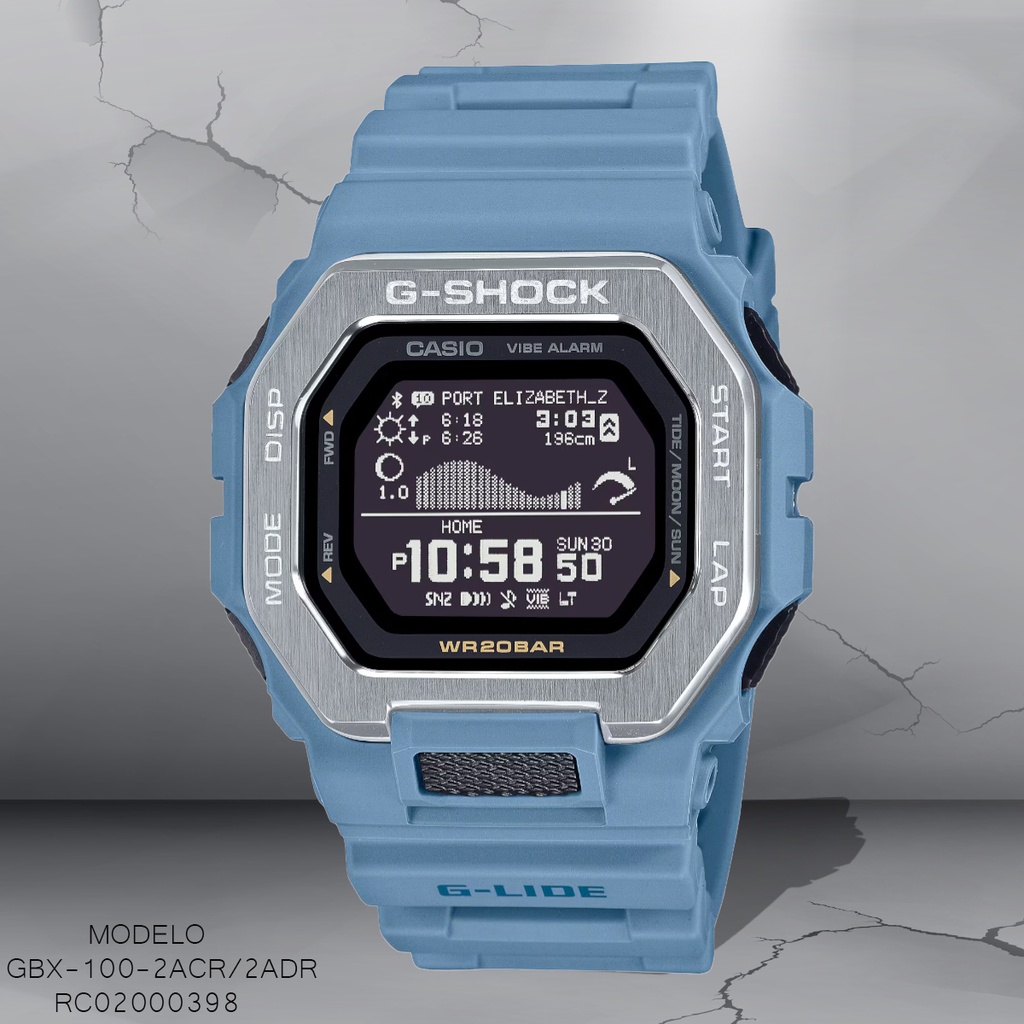 RELOJ CASIO G-SHOCK DIGITAL GBX-100-2ACR/2ADR SILICON CELESTE