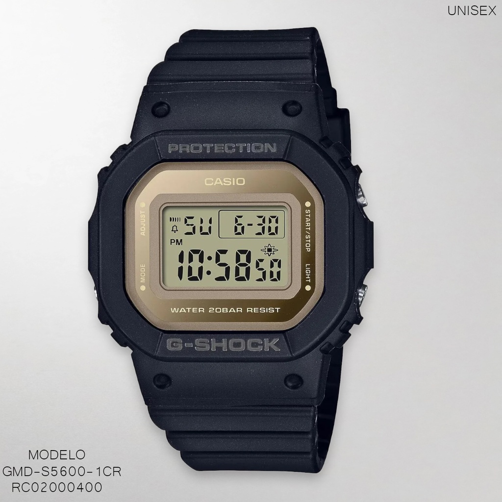 RELOJ CASIO G-SHOCK DIGITAL GMD-S5600-1CR SILICON NEGRO