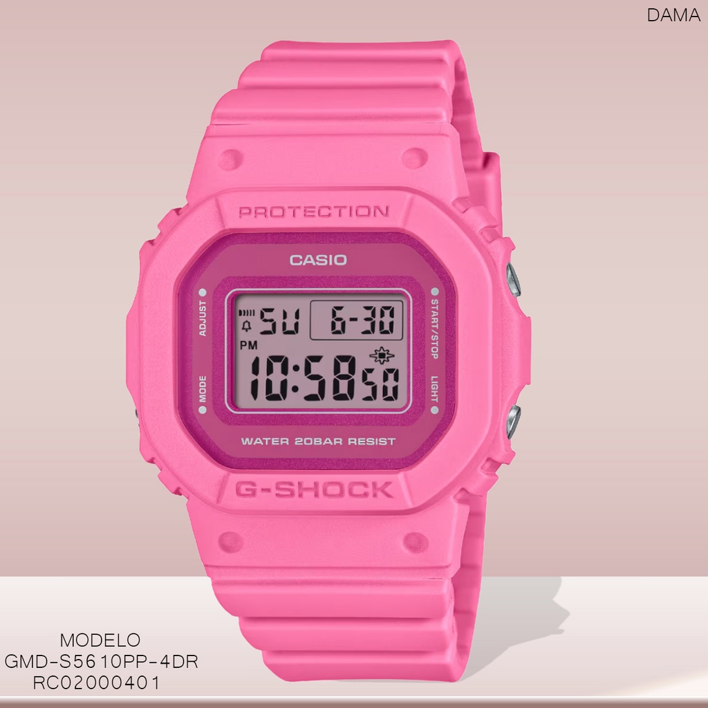 RELOJ CASIO G-SHOCK DIGITAL GMD-S5610PP-4DR SILICON ROSADO