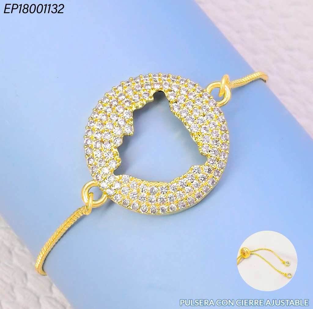 PULSERA DORADA DIJE RD CROQUI MAPA NICARAGUA CENTRO G190-841 (PI)