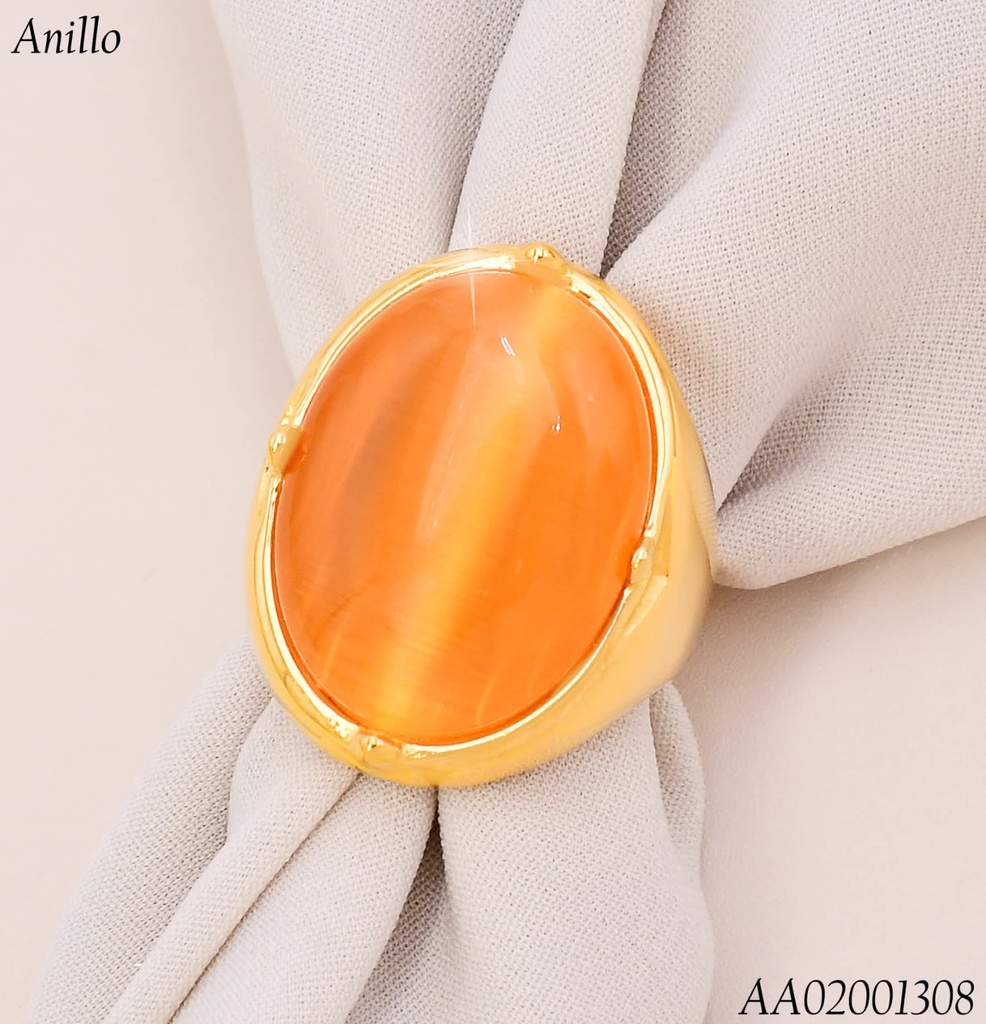 ANILLO GR. PIEDRA OVALADA SALMON RA609-305