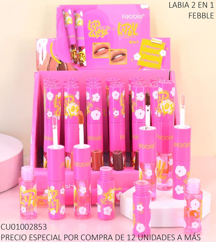 DÚO LIPGLOSS/LIPSTICK FEBBLE FBC018 COL.SURTIDOS
