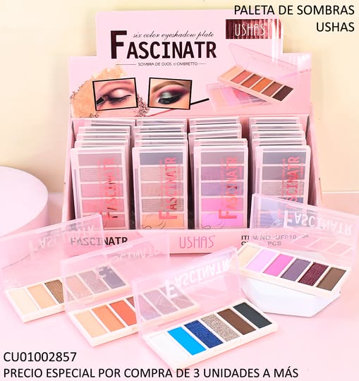 PALETA 6 SOMBRAS FASCINATR USHAS TONOS SURT. UF010(04)