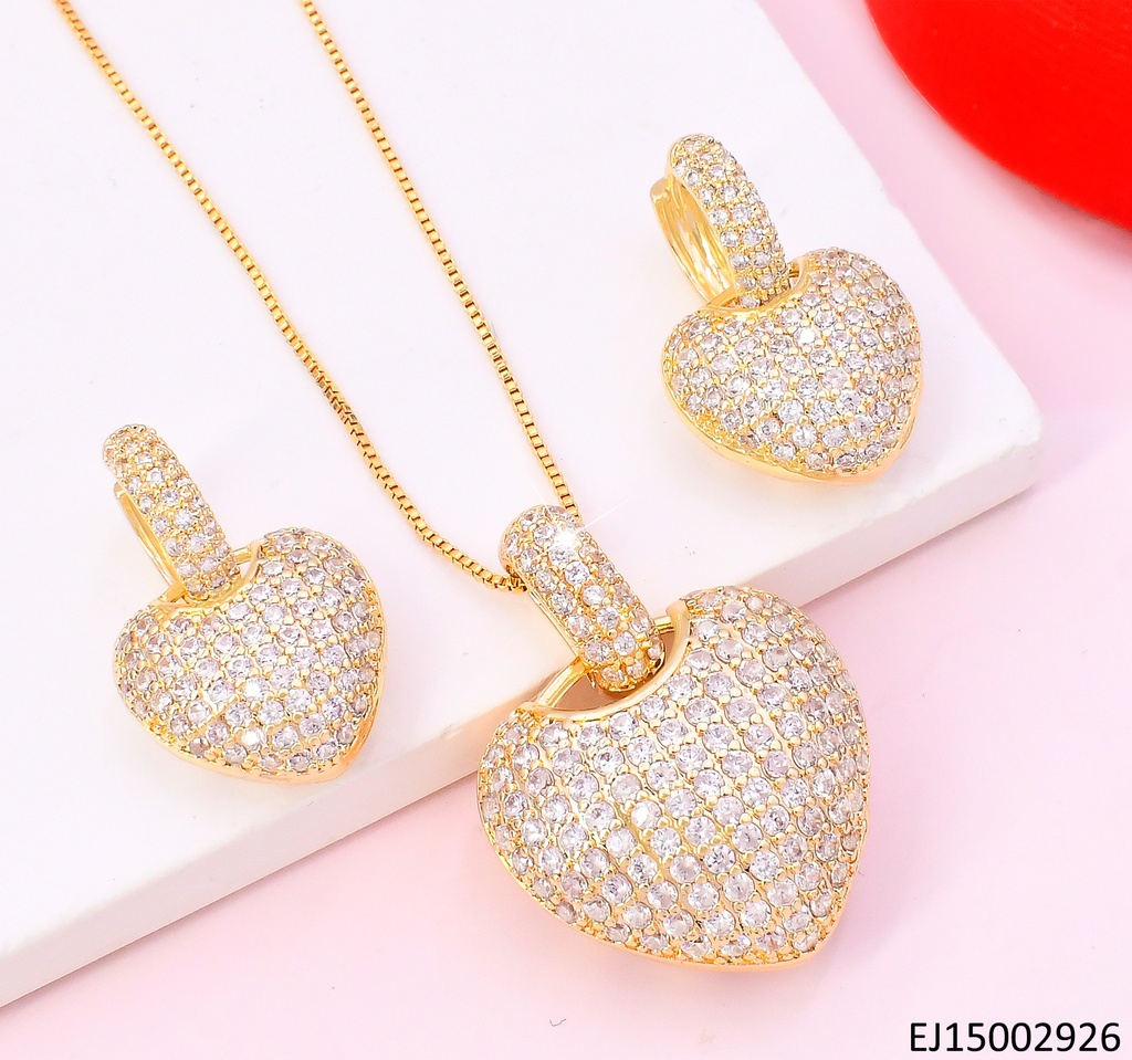 SET CORAZON INFLADO C/ZIRCONIAS /CALADO SE1190-6
