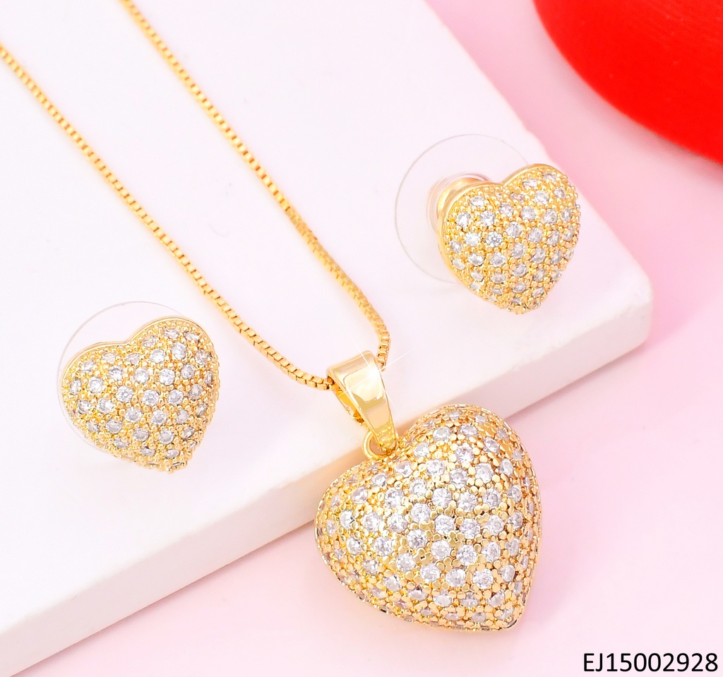 SET CORAZON INFLADO C/ZIRCONIAS /CALADO SE1196-6