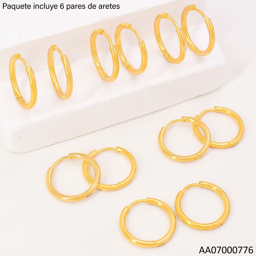 PAQ.6 PARES ARGOLLAS TRADICIONALES LISAS MED.S9550-526