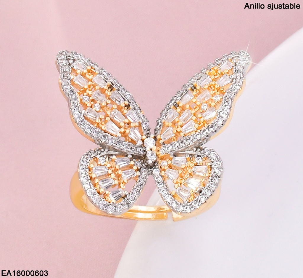 ANILLO AJUST.MARIPOSA GR.ZIRCONIAS K8291-552