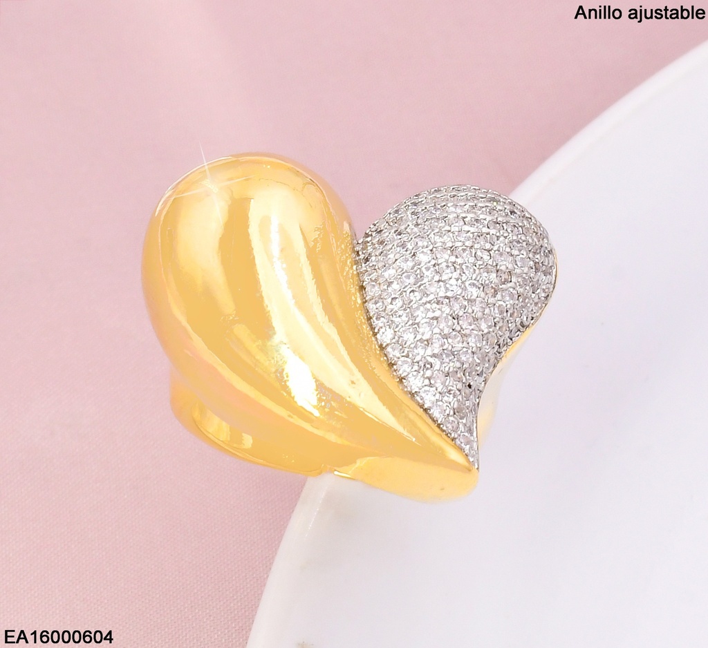 ANILLO AJUST.CORAZON GR.LISO/ZIRC.K2496-296
