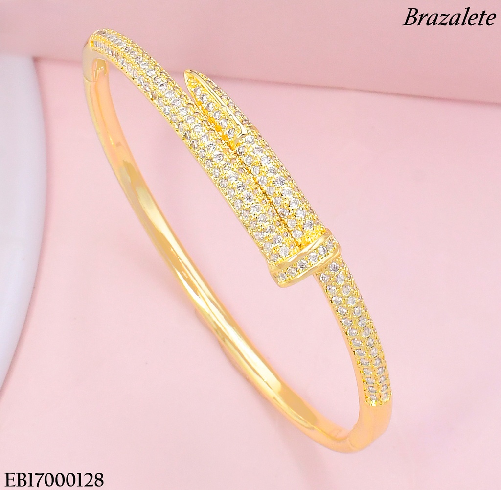 BRAZALETE DOR ZIRC. FORMANDO CLAVO BE828-318