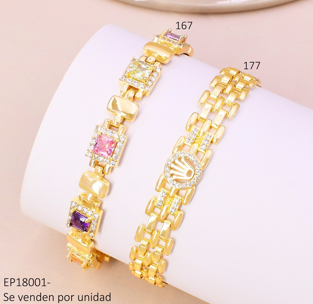 PULSERA DORADA ESTILO TEJIDO / CIRCULO CENTRO N764-268