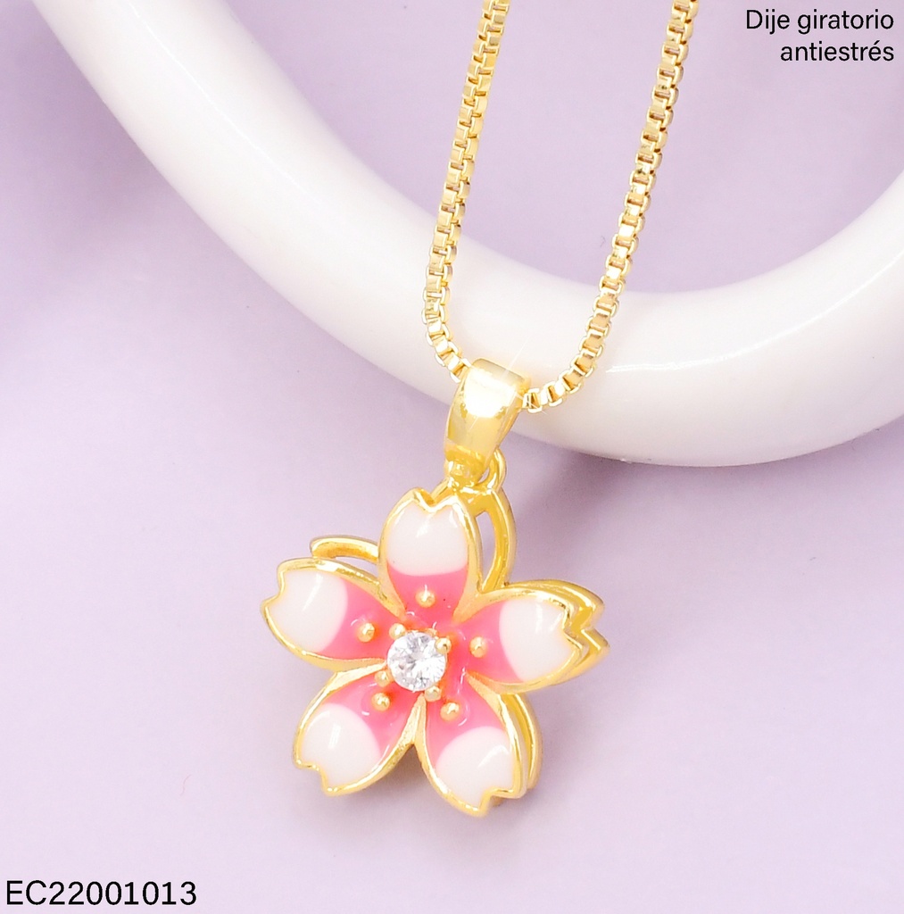 CADENA VENECIANA DOR  DIJE ANTIESTRES FLOR N4031-659