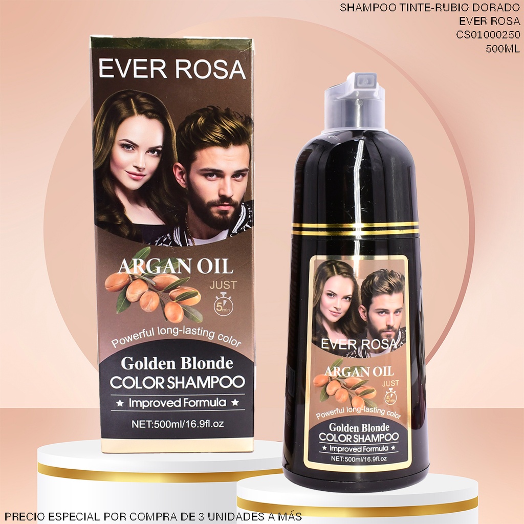 SHAMPOO TINTE HUDABEAUTY/EVER ROSA ARGAN OIL GOLDEN BLONDE 500ML EV26090