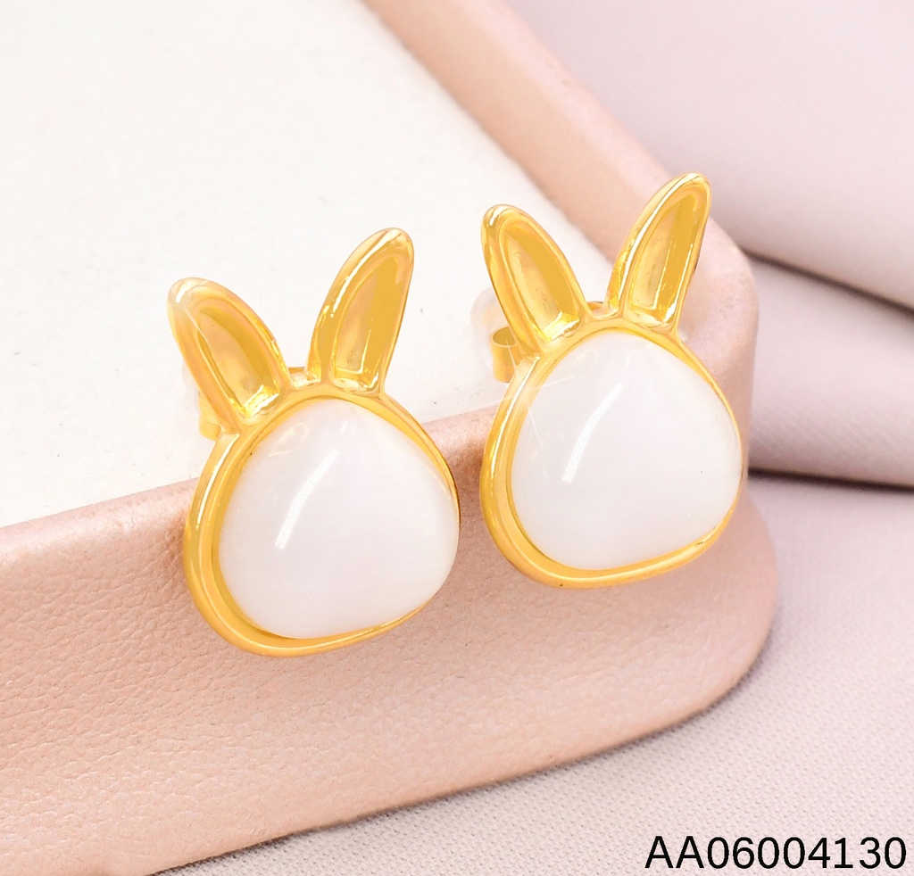 ARETES BORDE DORD. OREJAS CONEJO FOND/BLANC EA1274-45
