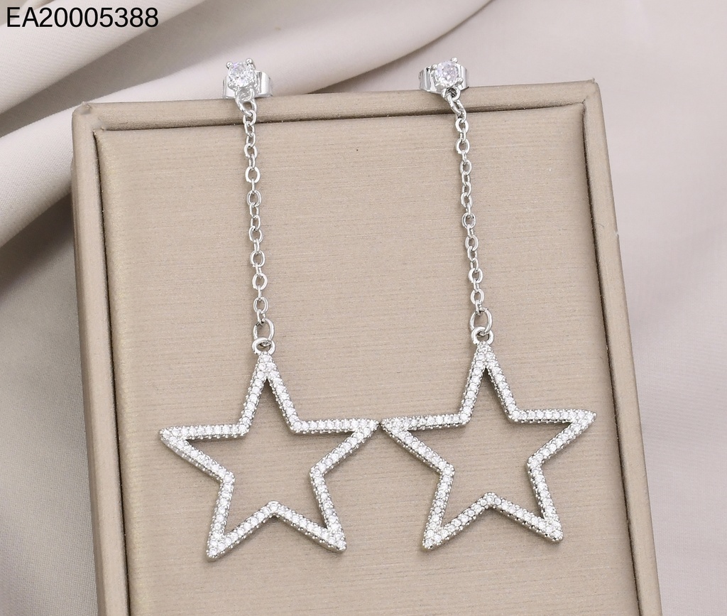 ARETES CADENA COLGANTE ESTRELLA PLATD. EE4820-9