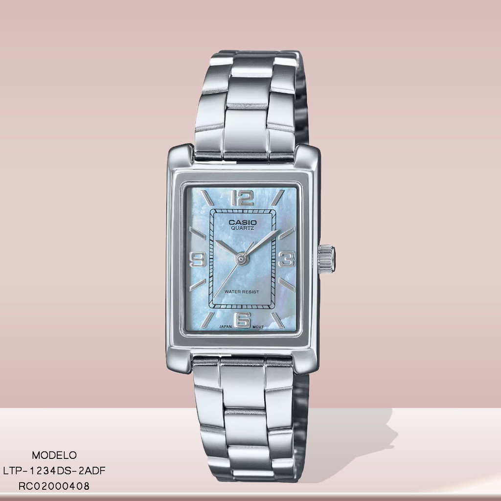 RELOJ CASIO ANALOGO LTP-1234DS-2ADF METAL PLAT.
